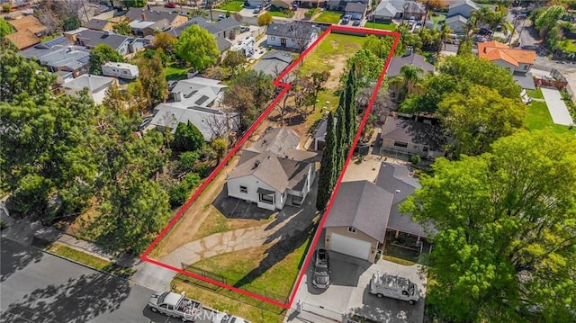 aerial view with a residential view