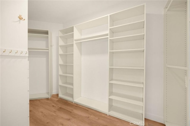 spacious closet with wood finished floors