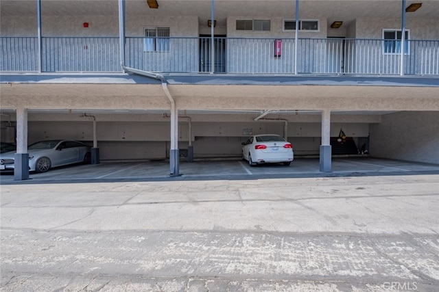 view of covered parking lot