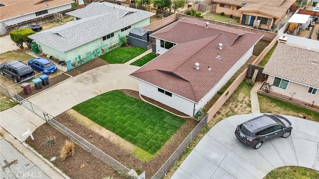 drone / aerial view with a residential view