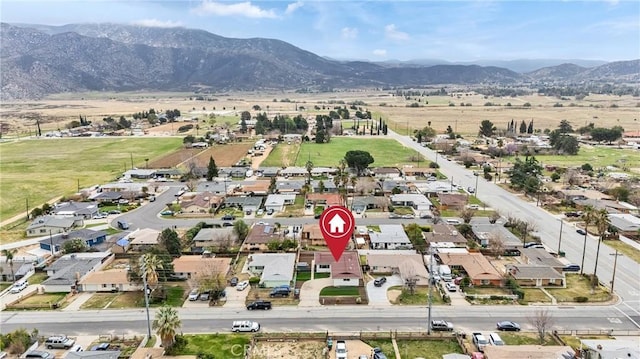 aerial view with a residential view and a mountain view