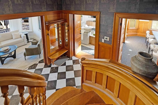 interior space featuring tile patterned floors