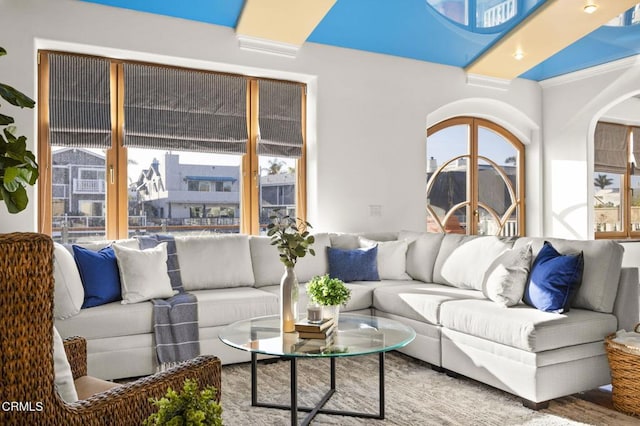 living area featuring plenty of natural light