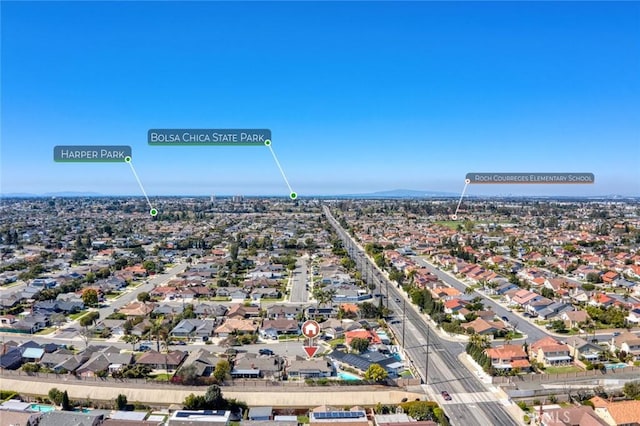 bird's eye view featuring a residential view