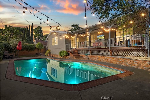 3104 Altura Ave, La Crescenta, CA 91214 - pool at dusk with an outdoor pool