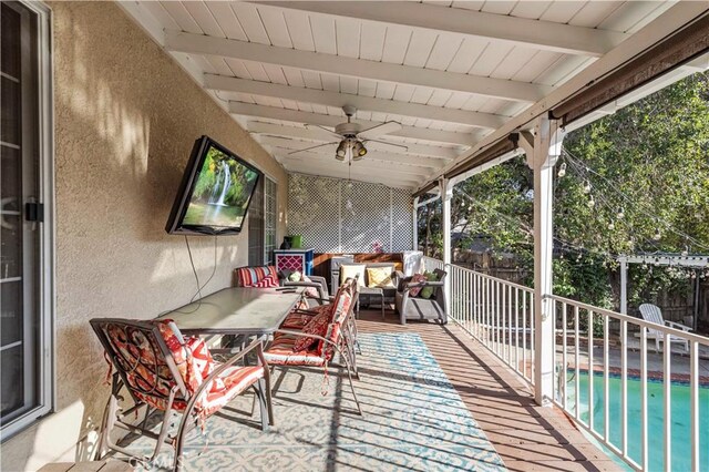 3104 Altura Ave, La Crescenta, CA 91214 - view of patio / terrace with a ceiling fan and outdoor lounge area