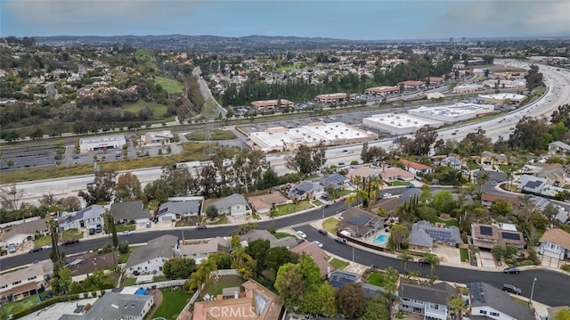 aerial view with a residential view