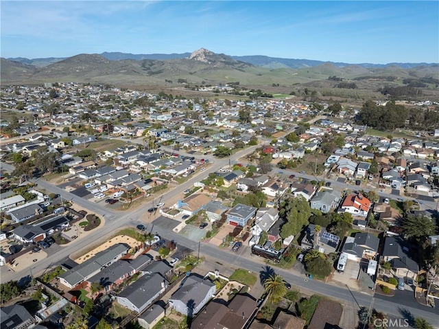 birds eye view of property featuring a residential view and a mountain view