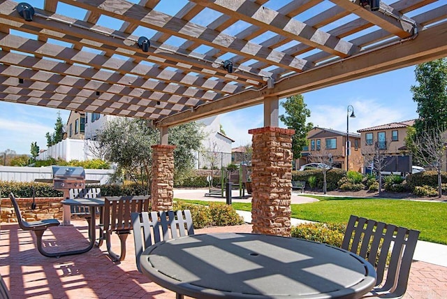 1510 Wildgrove Way, Vista, CA 92081 - view of patio / terrace with outdoor dining space, fence, and a pergola