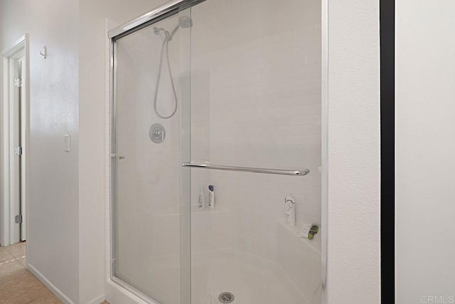 1510 Wildgrove Way, Vista, CA 92081 - bathroom featuring a stall shower, baseboards, and tile patterned floors