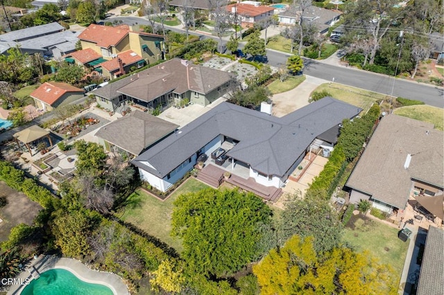 drone / aerial view featuring a residential view