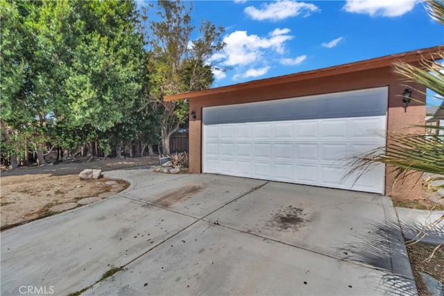 view of detached garage