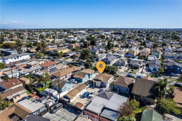 aerial view with a residential view