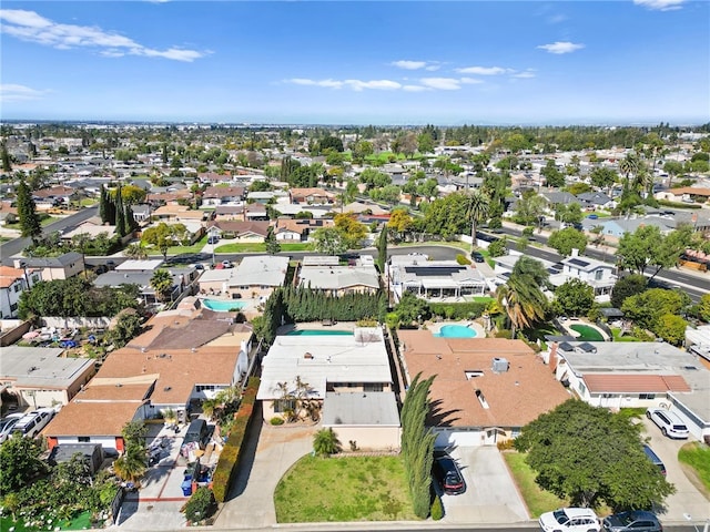 aerial view with a residential view