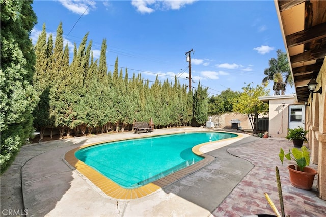 view of pool with a patio area, a fenced backyard, and a fenced in pool