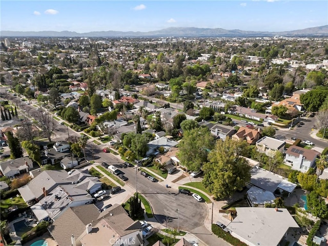 bird's eye view with a residential view and a mountain view