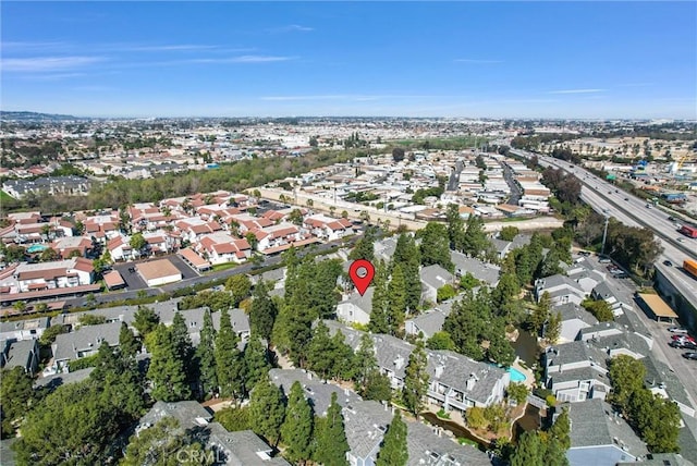 aerial view featuring a residential view