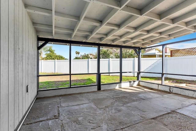 view of unfurnished sunroom