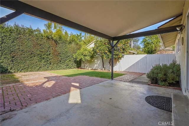 view of patio / terrace with a fenced backyard