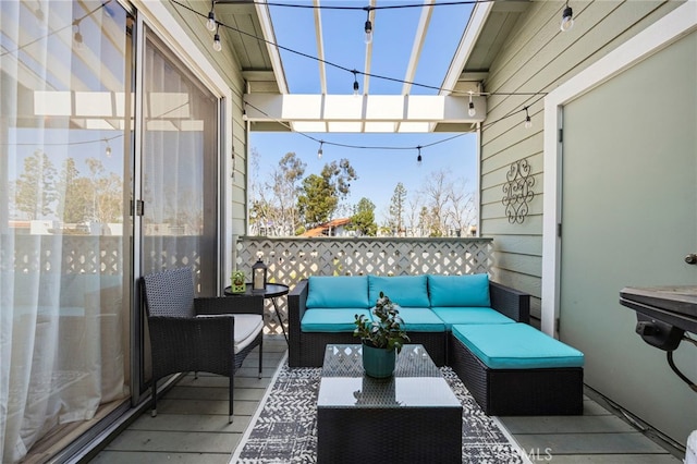 balcony featuring outdoor lounge area