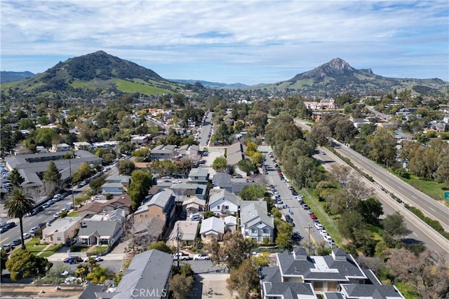 bird's eye view with a residential view and a mountain view