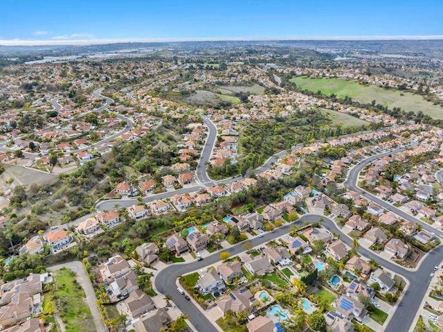 drone / aerial view with a residential view