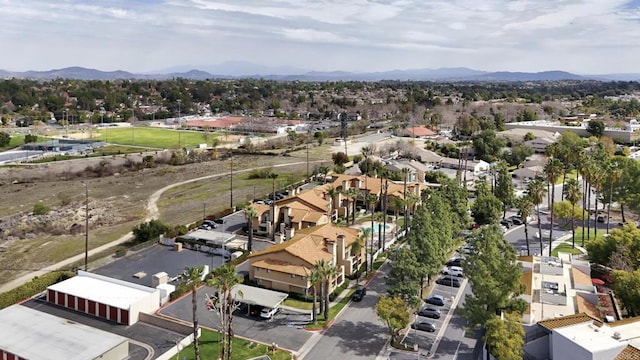 birds eye view of property featuring a residential view and a mountain view