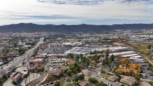 drone / aerial view with a mountain view