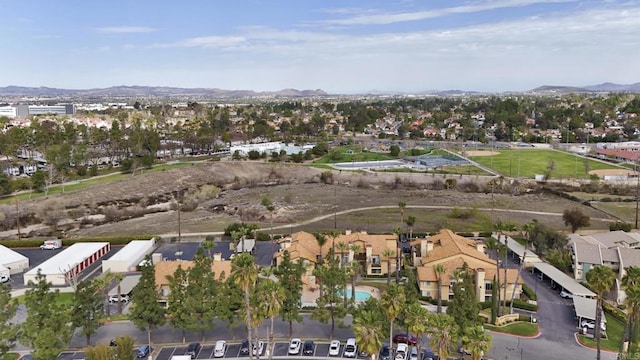 bird's eye view with a residential view and a mountain view