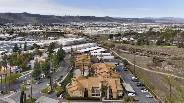 aerial view with a residential view and a mountain view