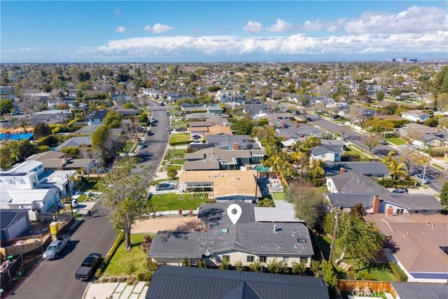 aerial view with a residential view