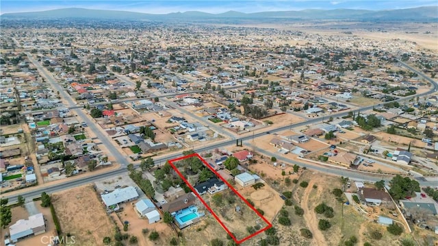 aerial view featuring a mountain view