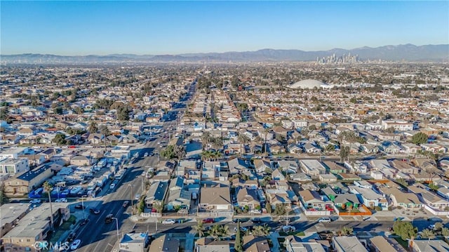 birds eye view of property featuring a residential view and a mountain view