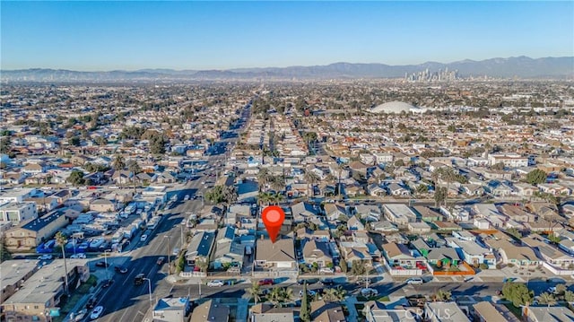 aerial view with a residential view and a mountain view