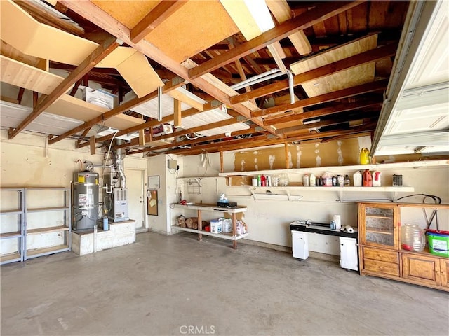 garage with water heater