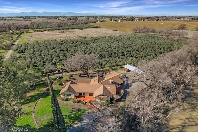 aerial view featuring a rural view