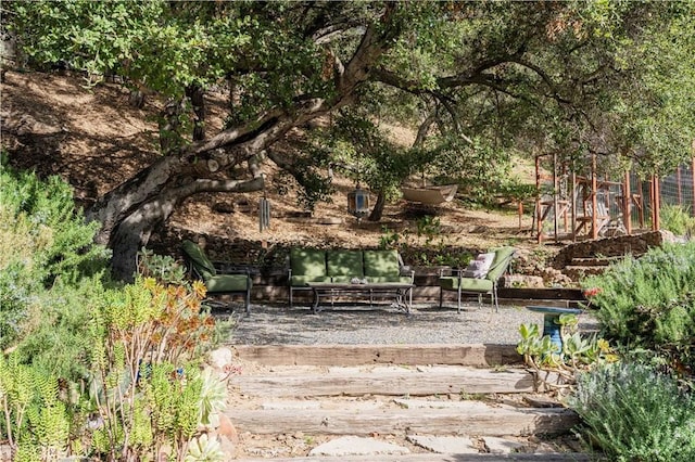 view of community featuring a patio area