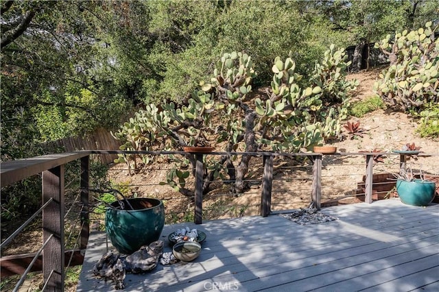 wooden deck with fence