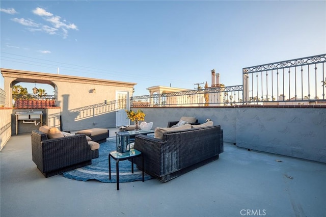 view of patio / terrace featuring an outdoor living space