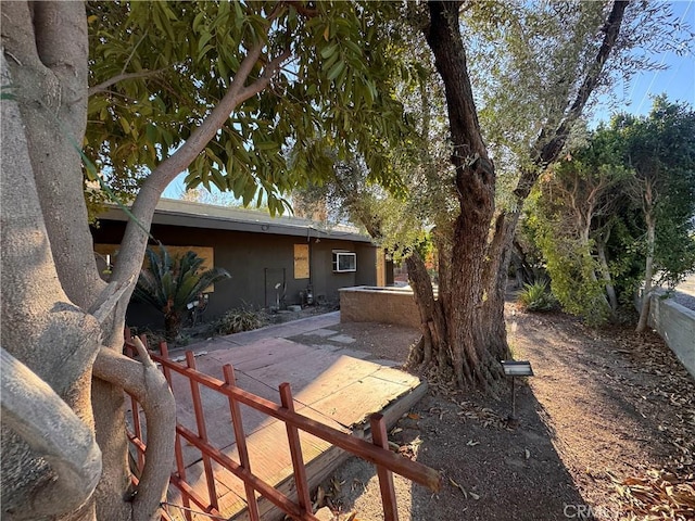 view of yard featuring a patio area and fence