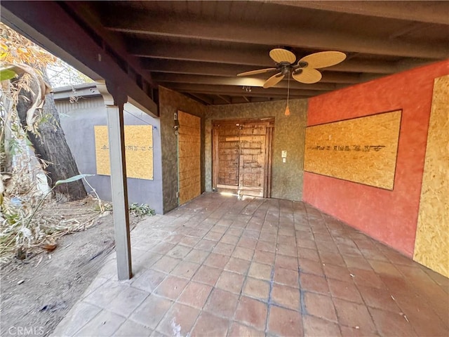 view of patio / terrace with a ceiling fan