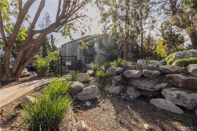 view of yard with fence