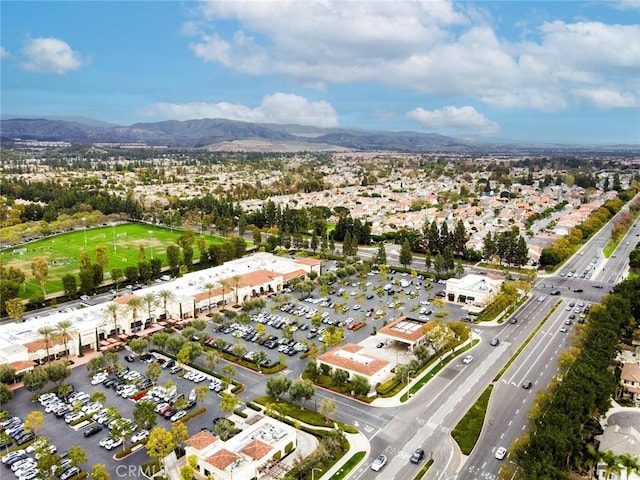 bird's eye view of a mountain backdrop