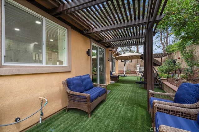 view of patio / terrace with a pergola