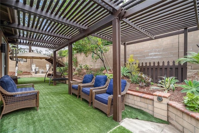 view of patio with a pergola