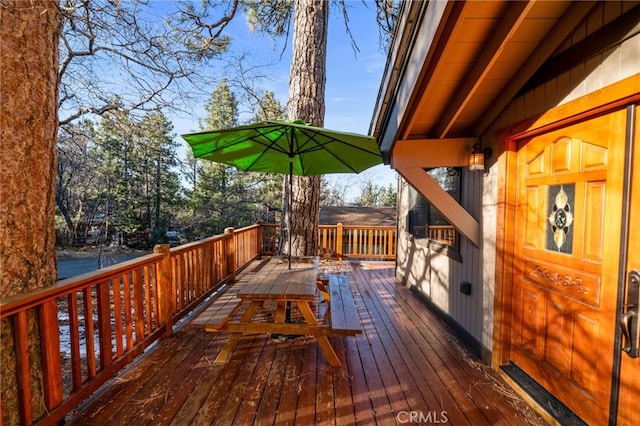 view of wooden deck