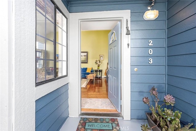 view of doorway to property