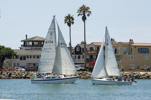 exterior space featuring a water view