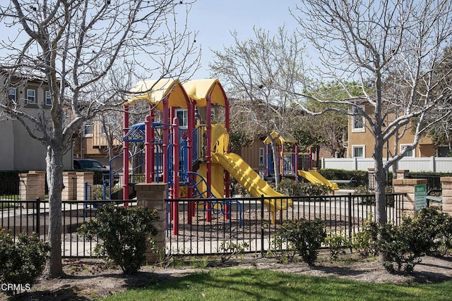 communal playground with fence