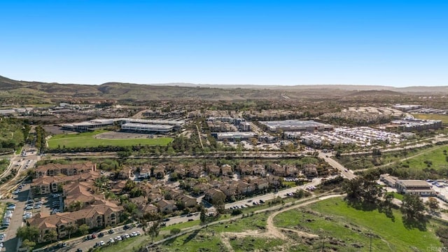 aerial view with a mountain view